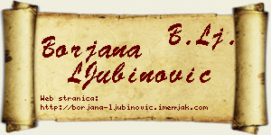 Borjana LJubinović vizit kartica